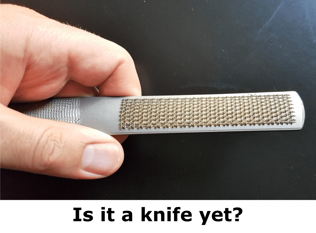 Is it a knife yet? Rasp too thick